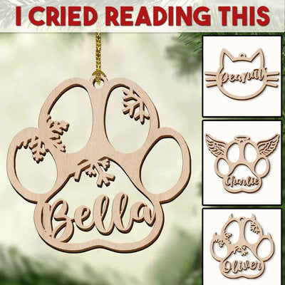 PERSONALIZED DOG/CAT PAW CHRISTMAS ORNAMENT - Makezbright Gifts