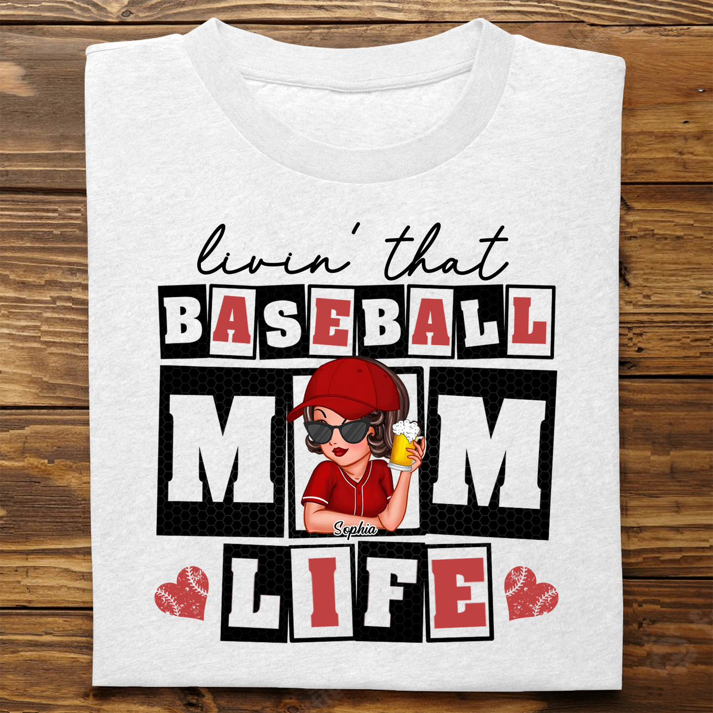 Livin' that Baseball Mom Life Personalized Shirt