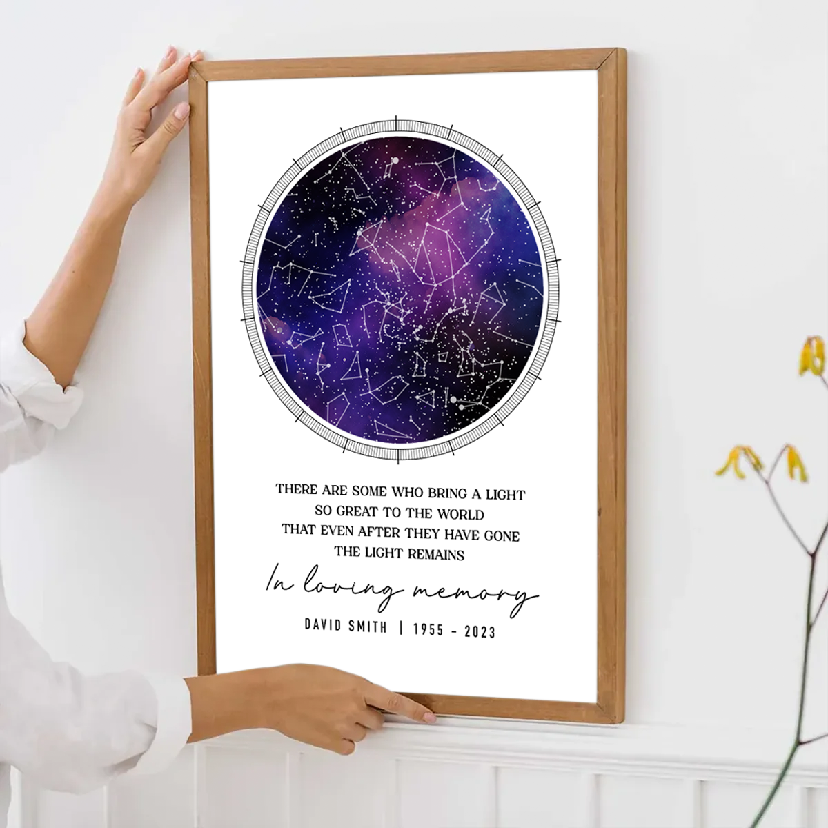 Memorial Star Map Sympathy Bereavement Gift, Personalized Remembrance In Loving Memory Gifts Night Sky Poster, Heartfelt Keepsake to Remember Lost Loved One in Heaven
