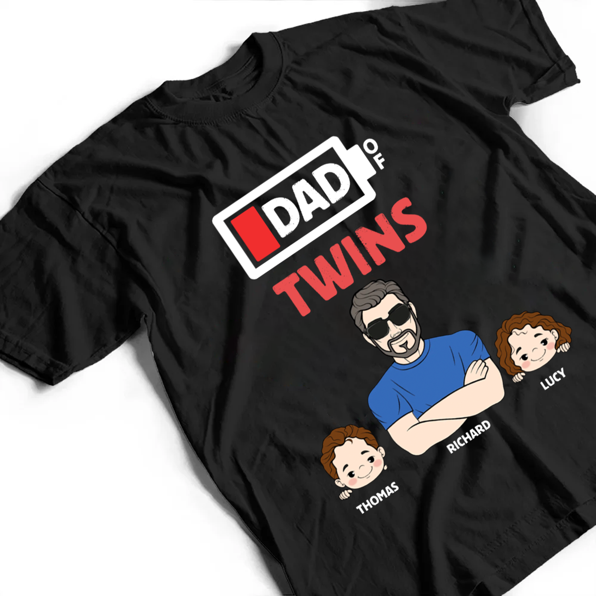 Dad Of Twins - Personalized T Shirt