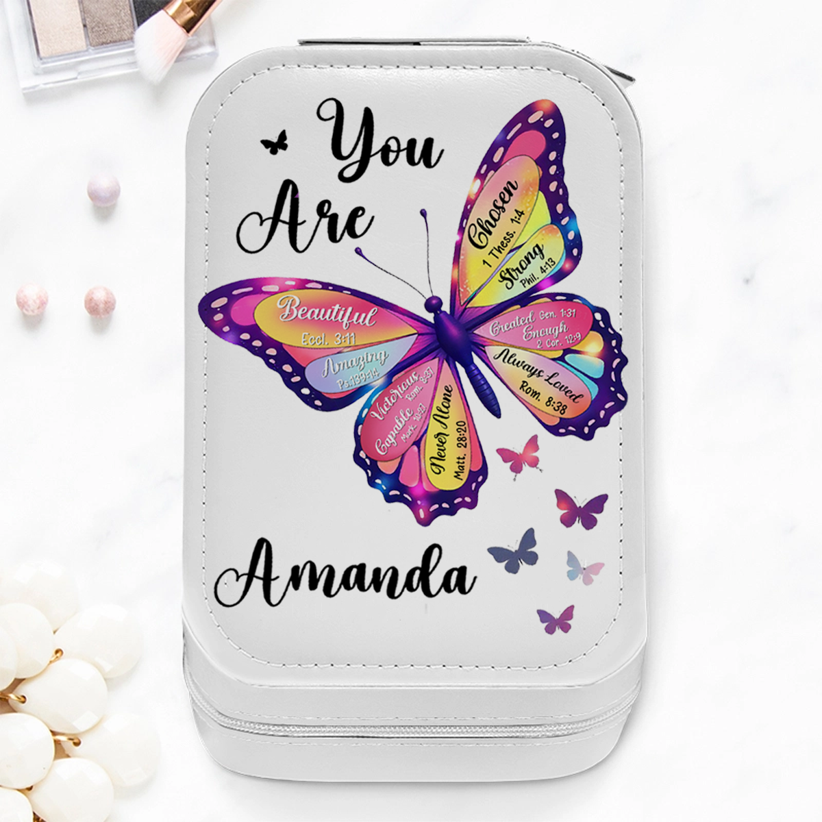 You Are Beautiful Christians - Personalized Makeup Box With LED Mirror