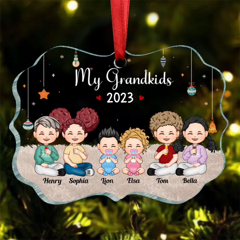 Family - My Grandkids - Personalized Transparent Ornament