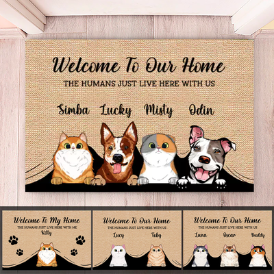 Pet Lover - Welcome To The Pet Home - Personalized Doormat - Makezbright Gifts
