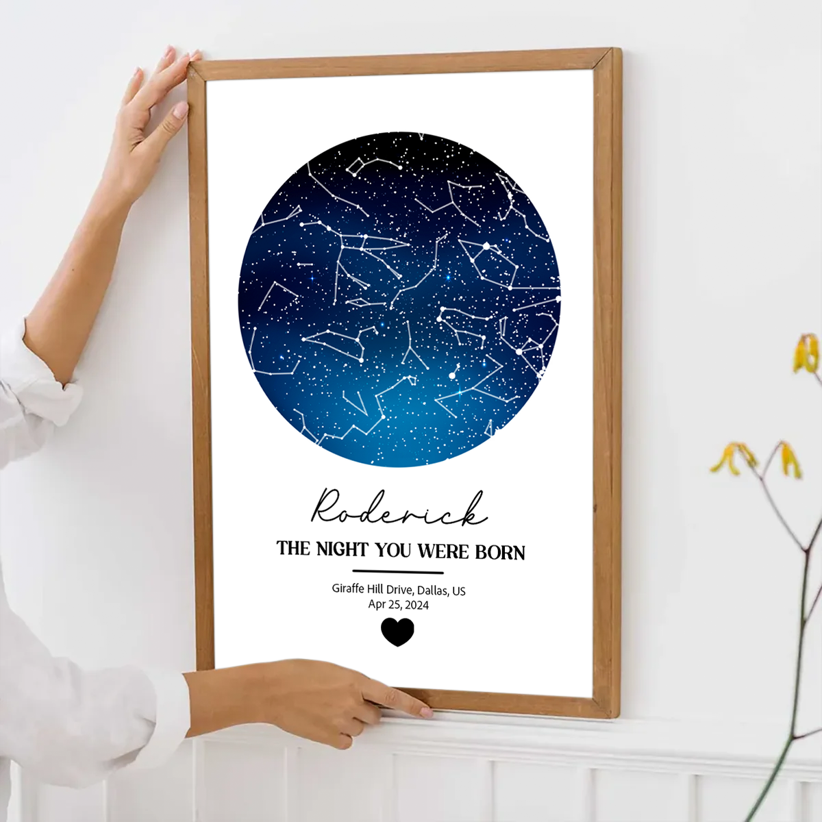 Custom Star Map Personalized Poster, The Night You Were Born, New Baby Gift, Stars The Night Sky, Wedding Constellation Gift
