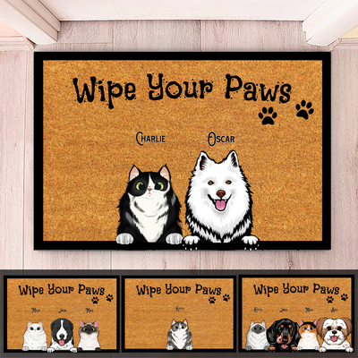 Wipe your paws - Personalized Dogs & Cats Doormat - Makezbright Gifts