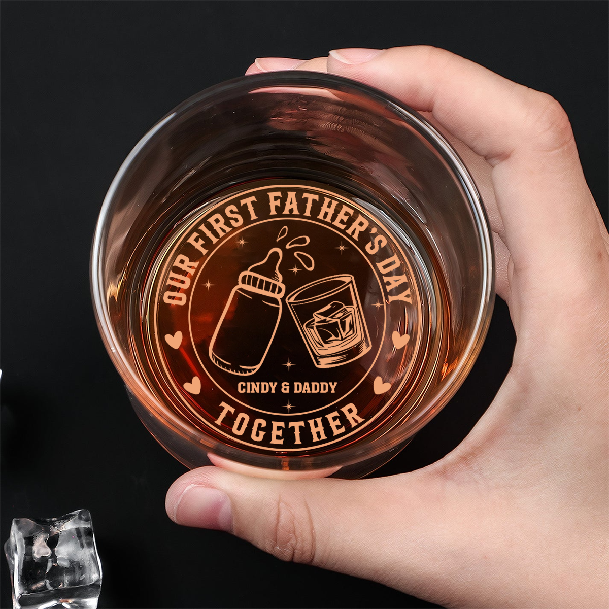 Our First Father's Day Together - Personalized Engraved Whiskey Glass