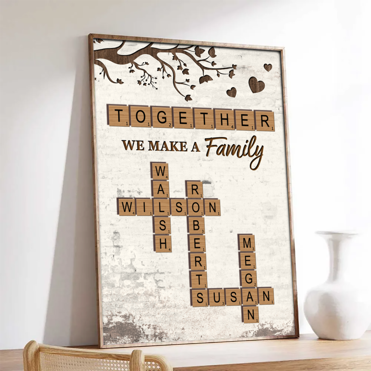 Together We Make A Family Crossword Puzzle Art Personalized Poster