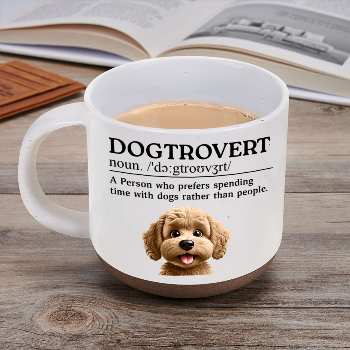 Dogtrovert Who Prefers Spending Time With Dogs - Personalized Pottery Mug