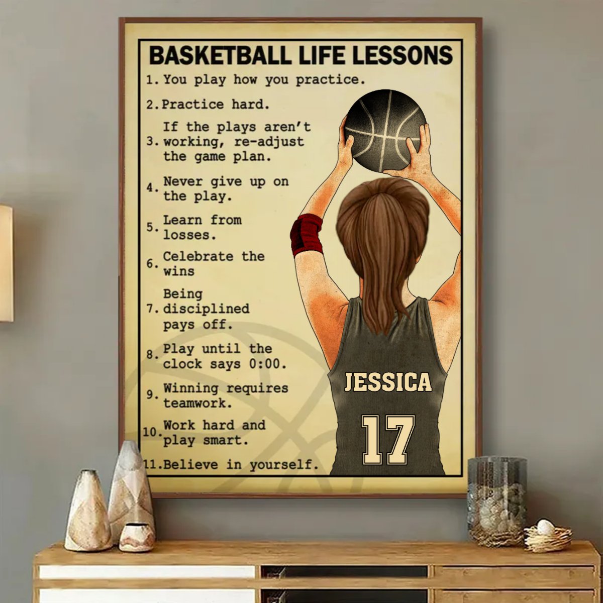 Basketball - Basketball Life Lessons - Personalized Poster (LH