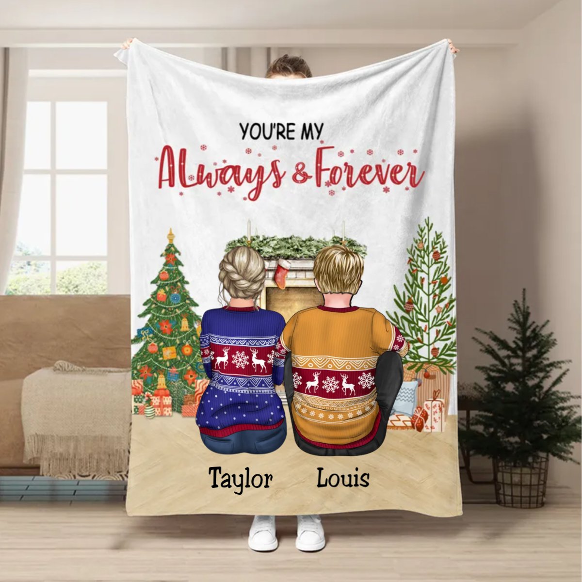 Couple - You're My Always & Forever - Personalized Blanket - Makezbright Gifts
