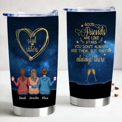 20oz Good Friends Are Like Stars- Personalized Tumbler - Makezbright Gifts