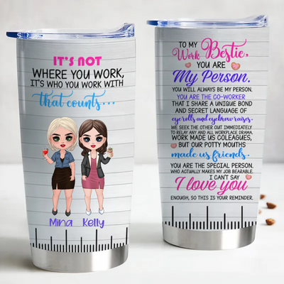 Besties - You're My Person - Personalized Tumbler - Birthday Gift For Besties, BFF, Sisters, Sistas, Co-workers - Makezbright Gifts