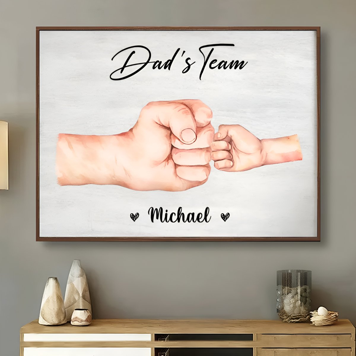 Family - Together We're A Team - Personalized Poster - Makezbright Gifts