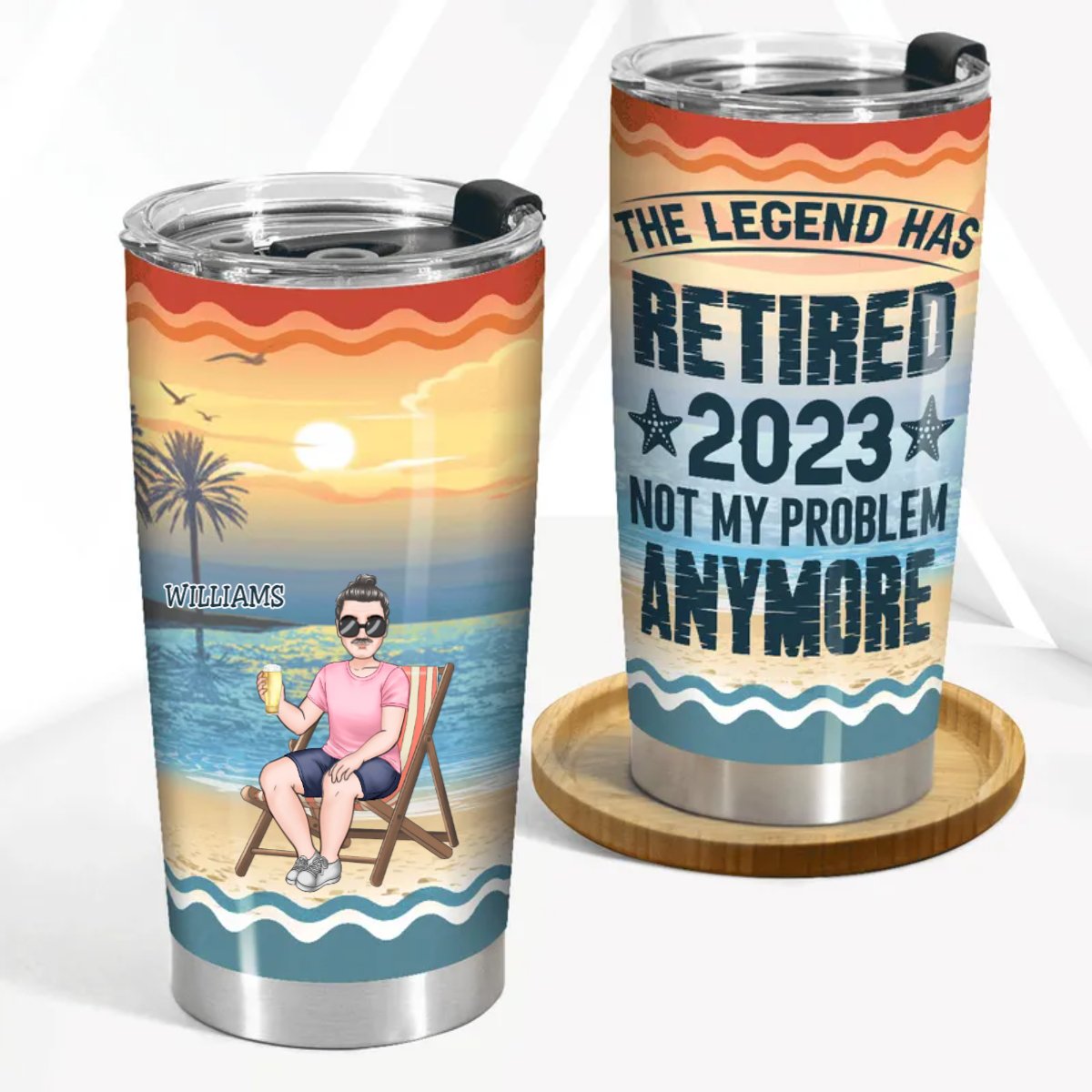 Friends - The Legend Has Retired 2023 Not My Problem Anymore Vintage - Personalized Tumbler - Makezbright Gifts