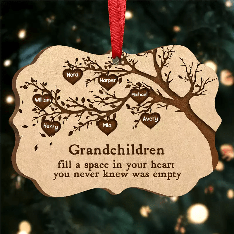 Personalized Wood Ornament Gift For Family Members, Grandma, Etc 