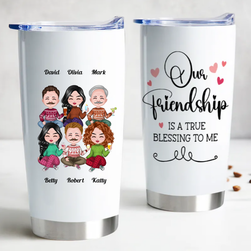20oz Our Friendship Is A True Blessing To Me - Personalized Tumbler