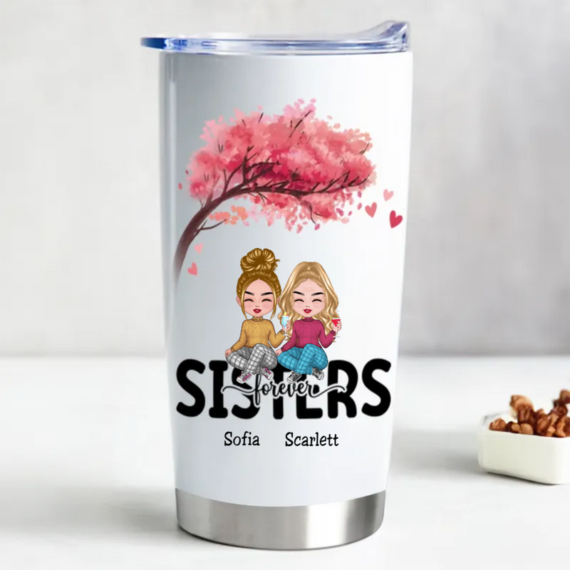 20oz Sisters Forever - Personalized Tumbler (TB)
