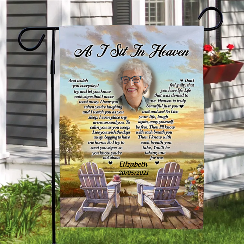 Family - As I Sit In Heaven  - Personalized Flag