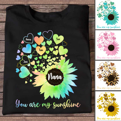 Mother - You are My Sunshine - Personalized Black Unisex T-Shirt - Makezbright Gifts