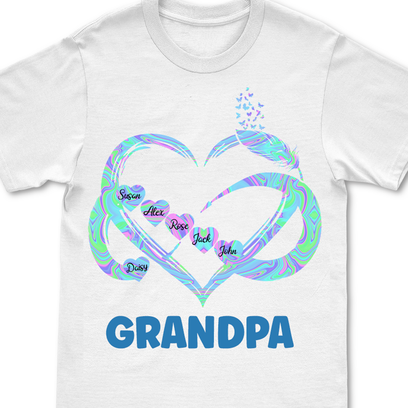 Family - Grandma Grandkids Heart Infinity Love Family- Personalized Unisex T-shirt - Makezbright Gifts