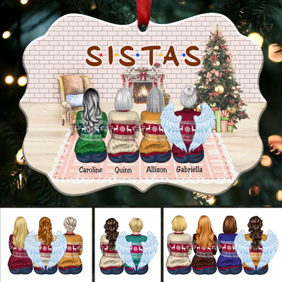 Christmas Ornament - Sistas - Personalized Christmas Ornament - Makezbright Gifts
