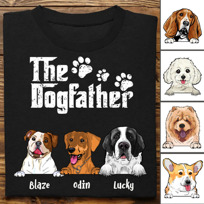 Dog Lovers - The Dog Father - Personalized Unisex T-shirt - Makezbright Gifts
