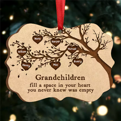 Grandchildren - Fill A Space In Heart Christmas, Heartwarming - Personalized Acrylic Ornament - Gift For Family Members, Grandma, Grandpa, Mom, Dad - Makezbright Gifts