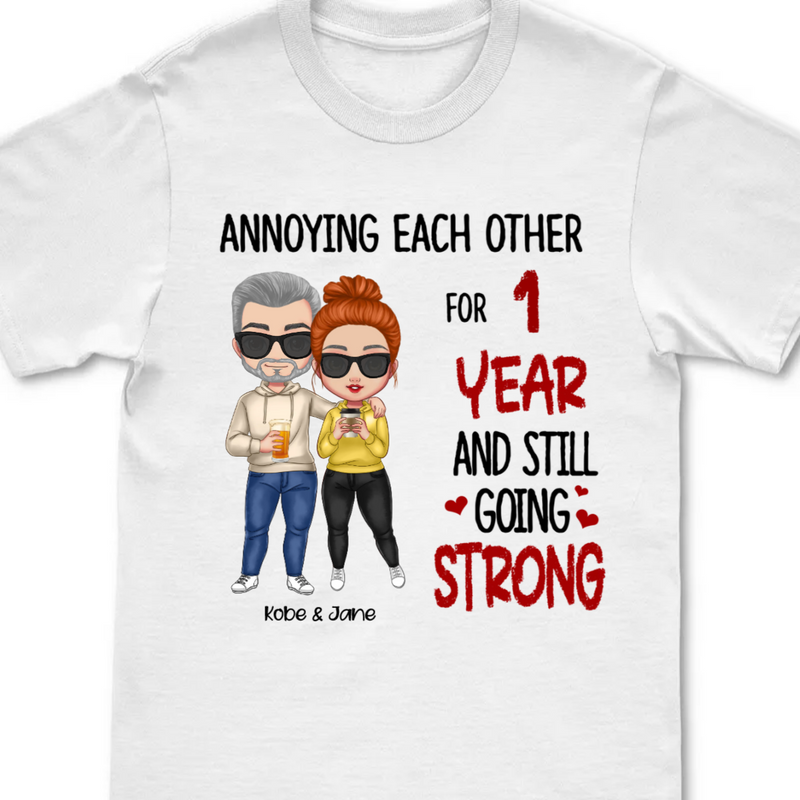 Couple - Annoying Each Other - Personalized T-shirt - Gift For Husband Wife - Cartoon Couple - Makezbright Gifts