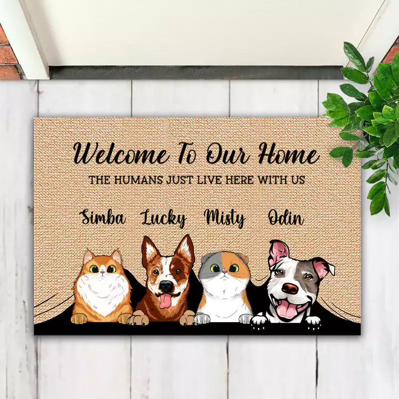 Pet Lover - Welcome To The Pet Home - Personalized Doormat - Makezbright Gifts