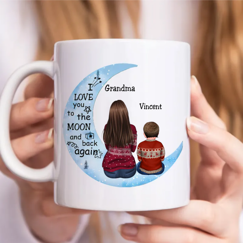 Family - I Love You To The Moon And Back Again - Personalized Mug