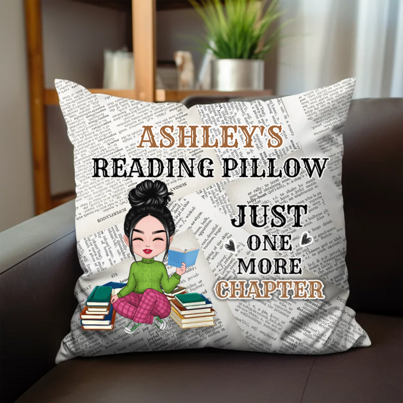 Book Lovers - Just One More Chapter - Personalized Pillow