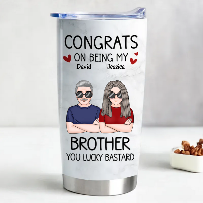 20oz Personalized Stainless Steel Tumbler for Awesome Brothers