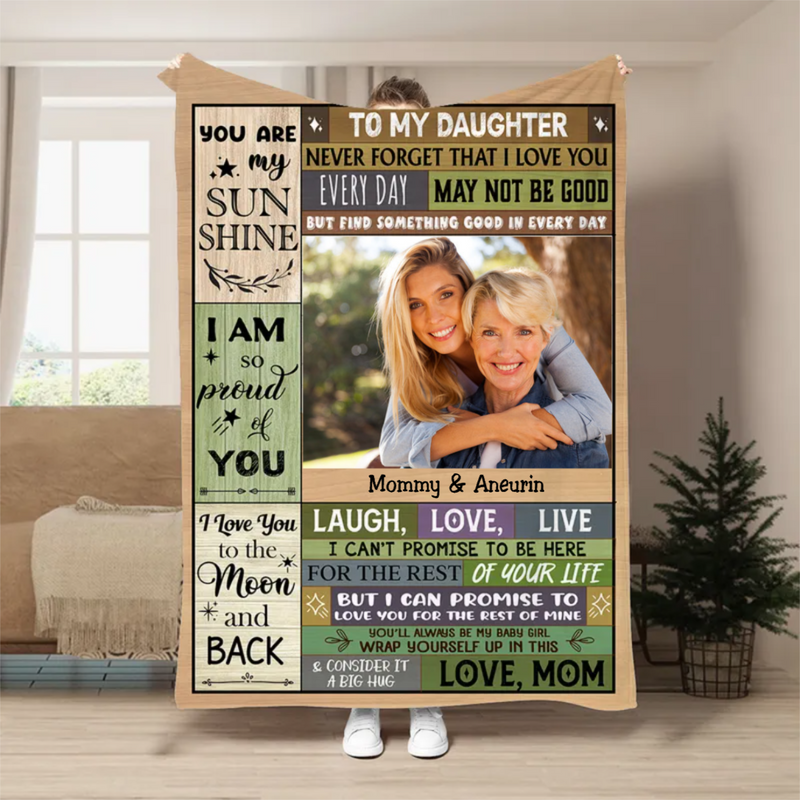 Family - To My Daughter, Never Forget That I Love You - Personalized Blanket