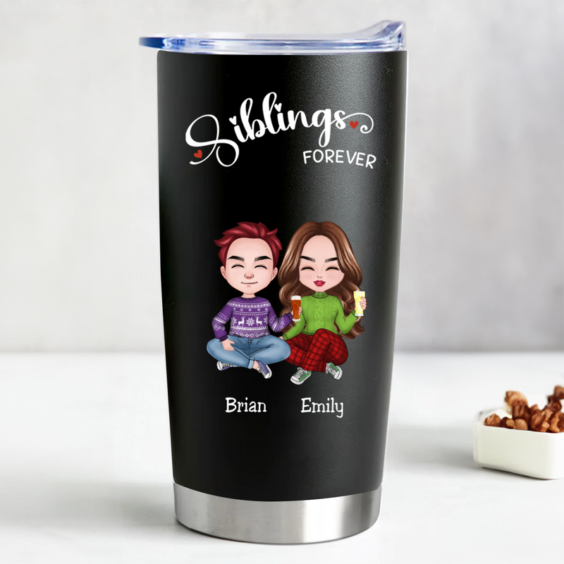 20oz Family - Siblings Forever - Personalized Tumbler (BL) | Makezbright