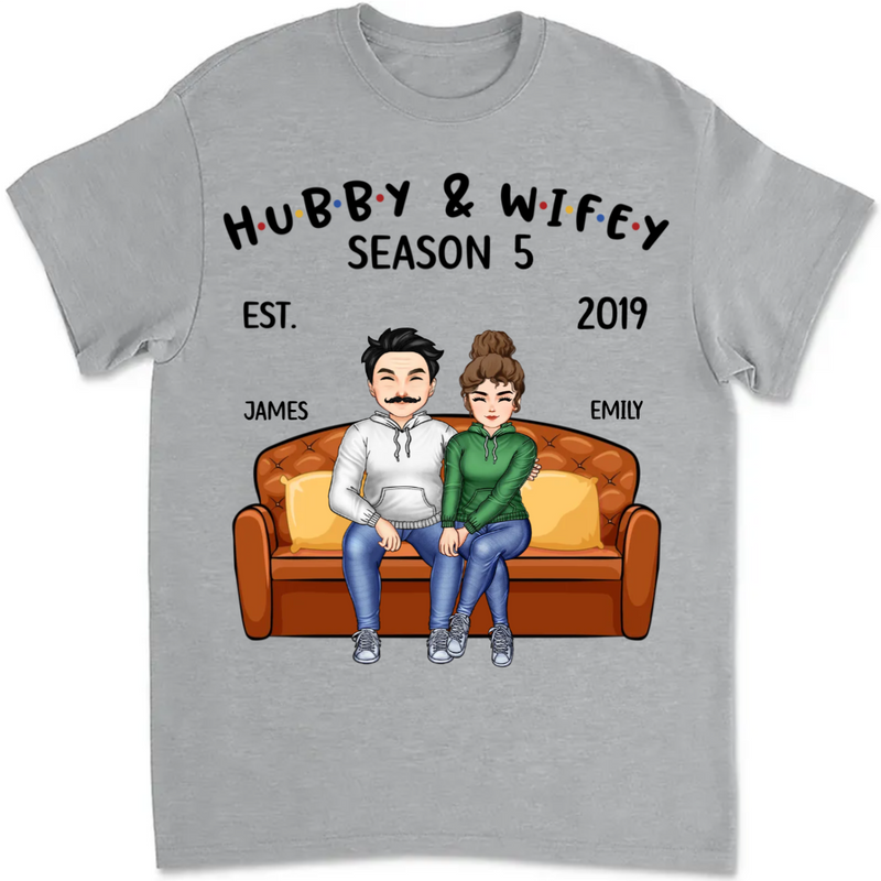 Couple - Hubby And Wifey Seasons - Personalized Unisex T-shirt