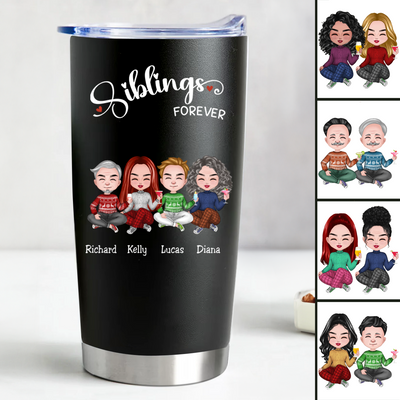 20oz Family - Siblings Forever - Personalized Tumbler (BL)