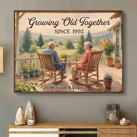 Old Couple Sitting Together On The Porch Personalized Poster, Heartfelt Valentine's Day Gift For Him, For Her, Husband, Wife