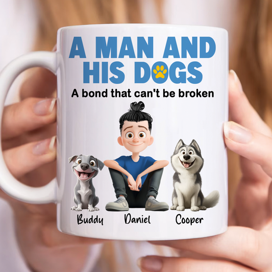 A Man & His Dogs - Personalized Mug