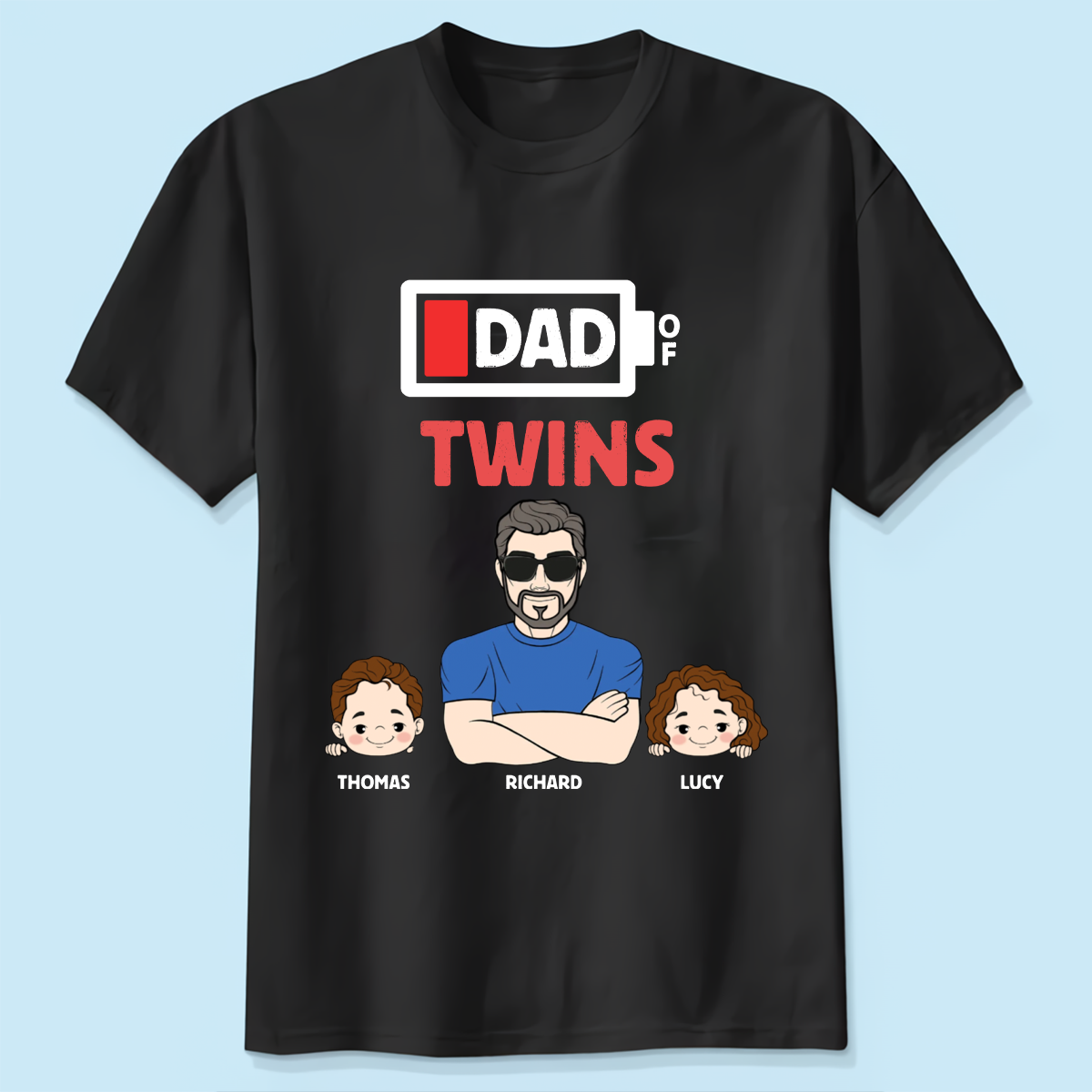 Dad Of Twins - Personalized T Shirt