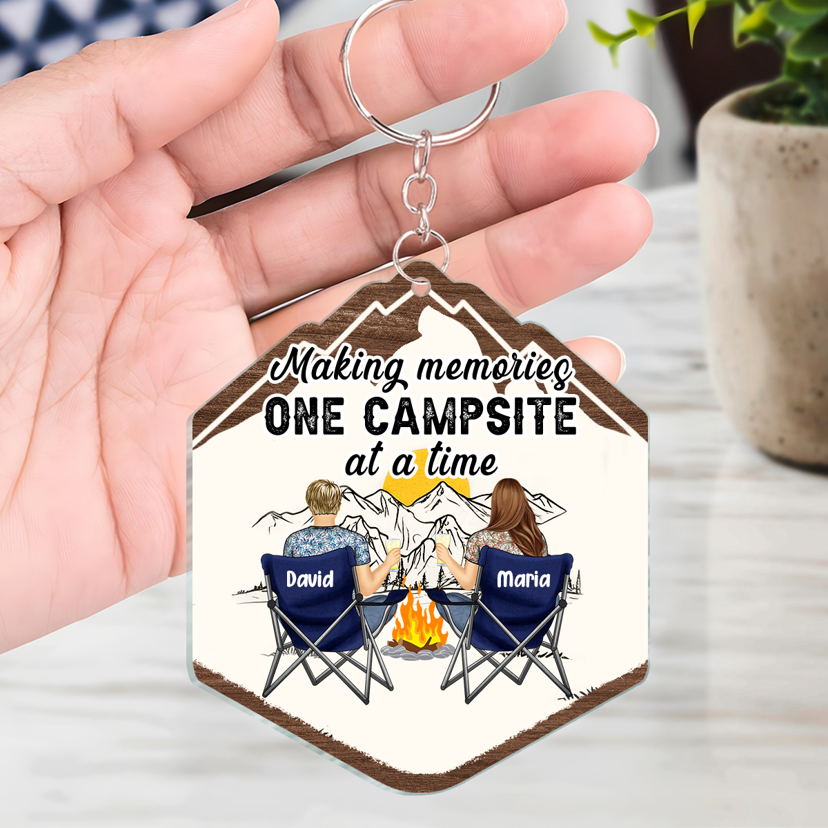 Making Memories One Campsite - Personalized Acrylic Keychain