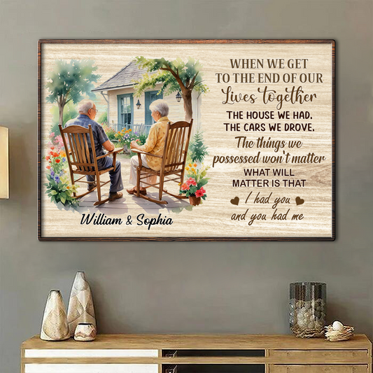 Old Couple Sitting On The Porch Personalized Poster, Heartfelt Valentine's Day Gift For Him, For Her, Husband, Wife