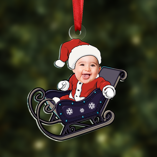 Custom Photo My Little Santa Is The Reason This Christmas Feels Extra Special - Family Personalized Custom Ornament - Acrylic Custom Shaped - Christmas Gift For Baby Kids, Newborn Baby