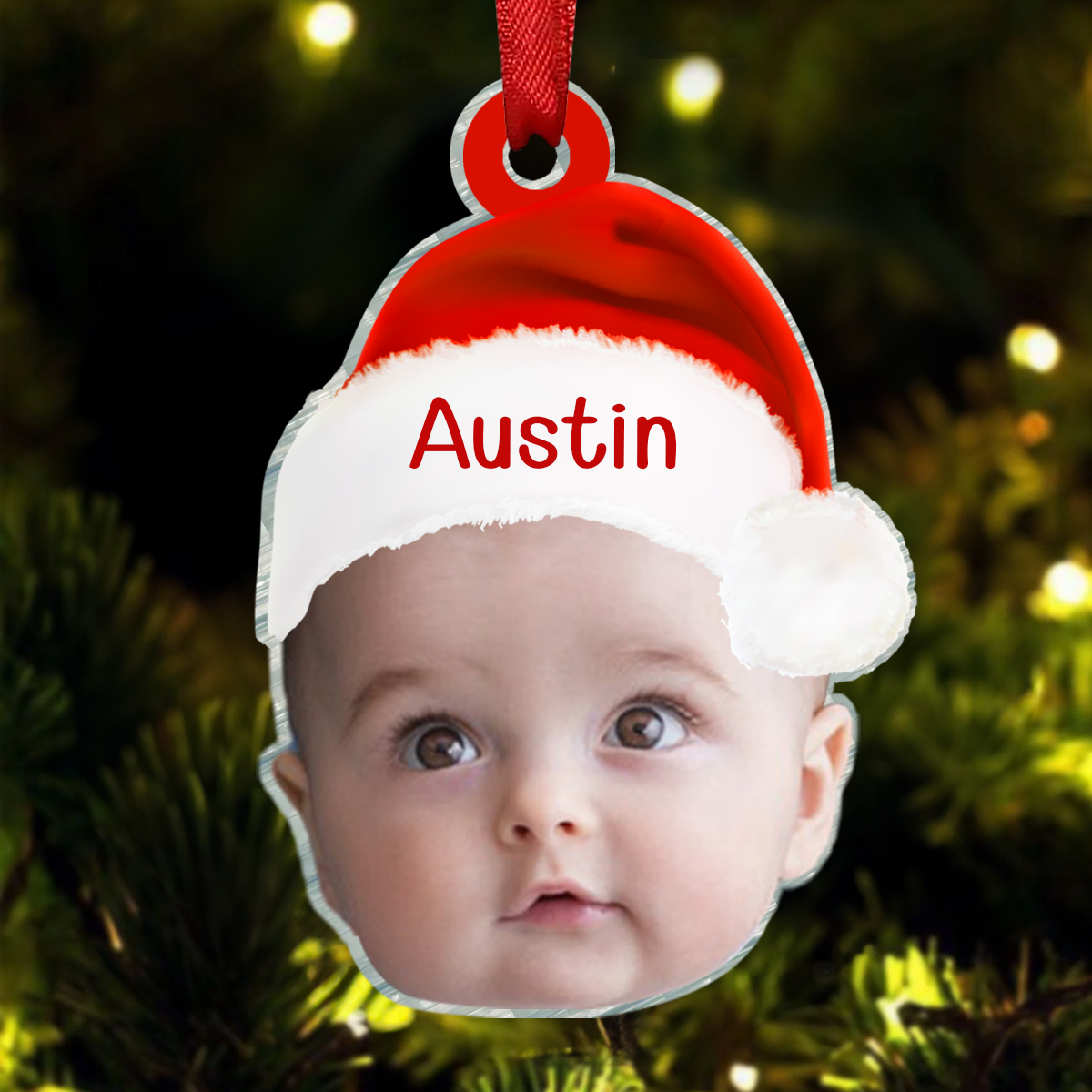 Custom Photo Dear Santa Stop Judging Me - Family Personalized Custom Ornament - Acrylic Custom Shaped - Christmas Gift For Family Members