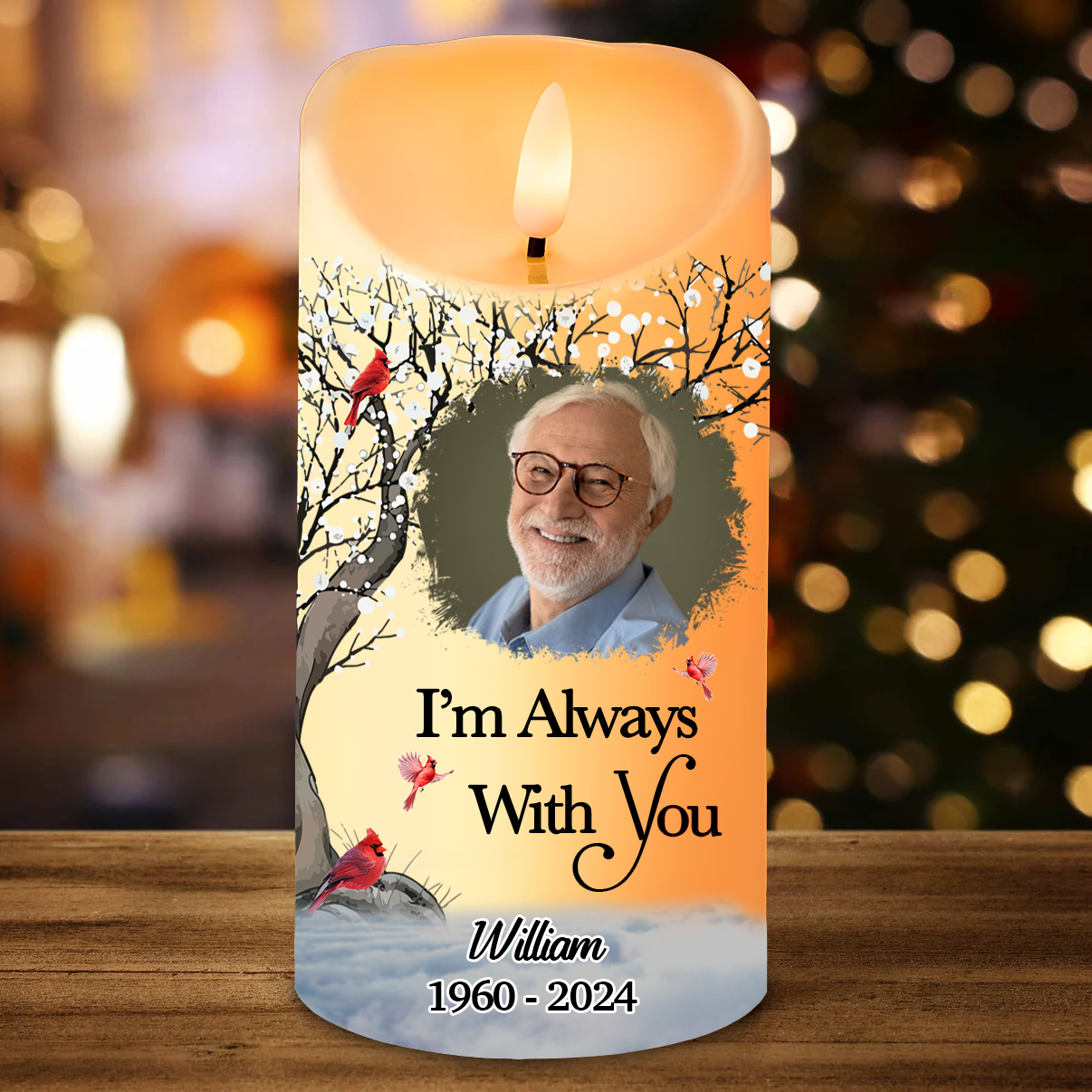 Custom Photo I'm Always With You - Personalized Flameless LED Candle