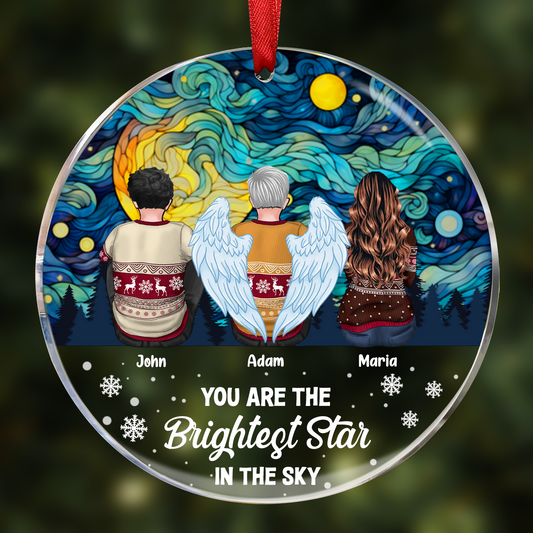 Family Memorial You Are The Brightest Star In The Sky - Personalized Circle Acrylic Ornament