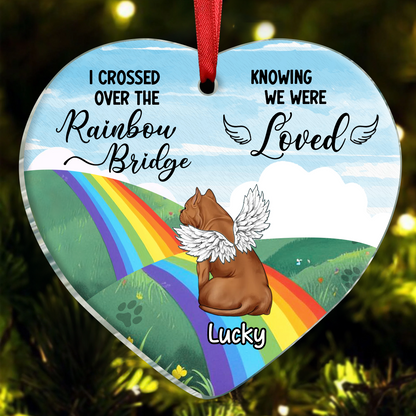 Over The Rainbow Bridge - Personalized Heart Ornament