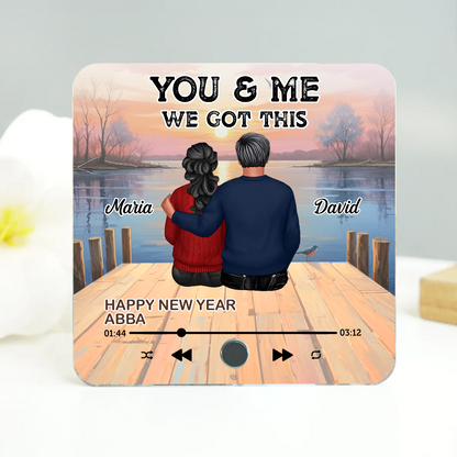 Couple Sitting Together Personalized Music Fridge Magnet, Heartfelt 2025 Valentine's Day Gift For Couple, For Him, For Her, Boyfriend, Girlfriend, Husband, Wife