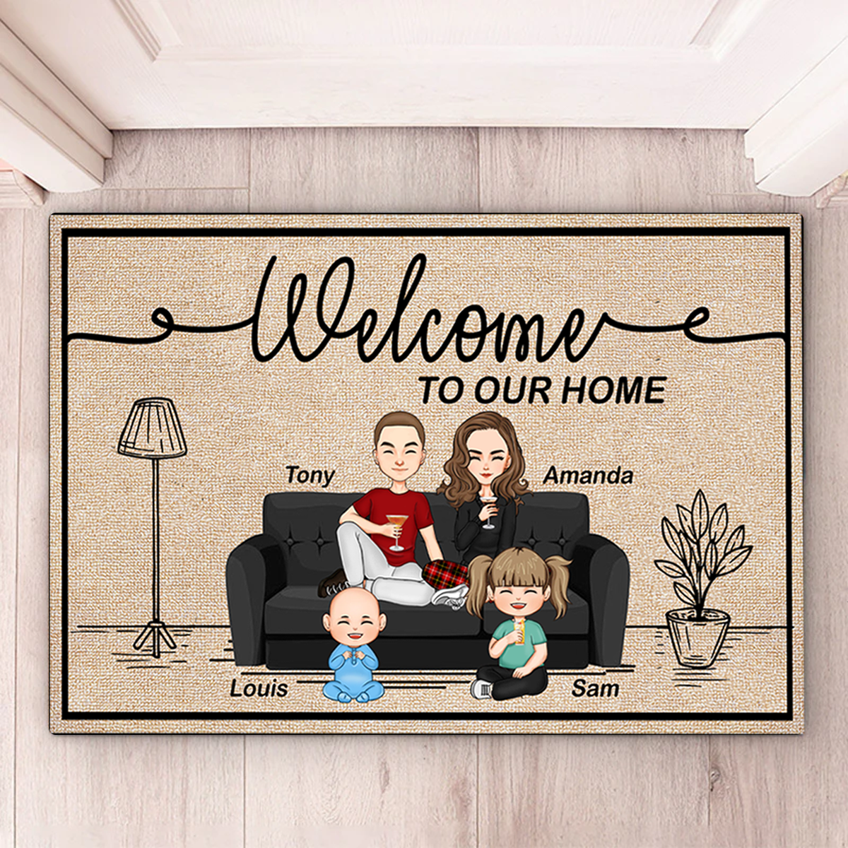 Welcome To Our Home Family - Personalized Doormat