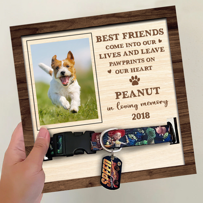 Custom Photo Dog Memorial Picture Frame - Memorial Personalized Custom Pet Loss Sign, Collar Frame - Sympathy Gift, Gift For Pet Owners, Pet Lovers
