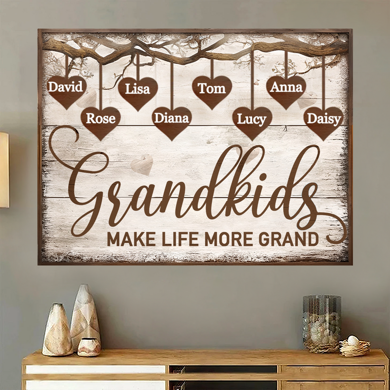 Family - Grandkids Make Life More Grand - Personalized Poster